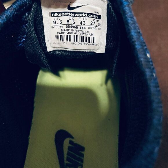 NIKE LUNAR FLYKNIT CHUKKA DARK OBSIDIAN-GAME ROYAL BLUE SZ 9.5 [554969-444] - Picture 7 of 12